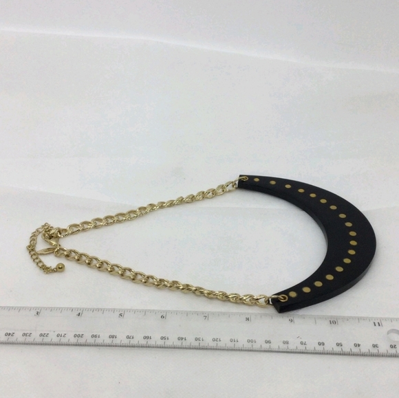 Chico's Black Acrylic Crescent Shape Necklace 18" - Picture 5 of 5